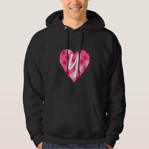 Cute Initial Monogram Letter Y Heart Pattern For W Hoodie