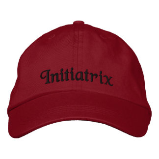Cute Initiatrix Quote Seductive Red Black Embroidered Hat