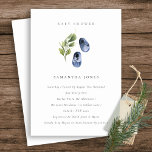 Cute Ink Blue Shoes Foliage Boy Baby Shower Invitation<br><div class="desc">For any further customization or any other matching items,  please feel free to contact me at yellowfebstudio@gmail.com</div>