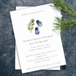 Cute Ink Blue Shoes Foliage Boy Baby Sprinkle Invitation<br><div class="desc">For any further customisation or any other matching items,  please feel free to contact me at yellowfebstudio@gmail.com</div>