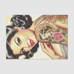 Cute Inked Girl Tissue Paper