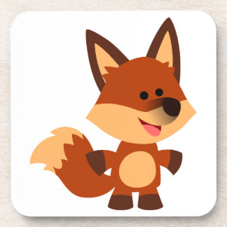 Cute Innocent Cartoon Fox Coasters Set