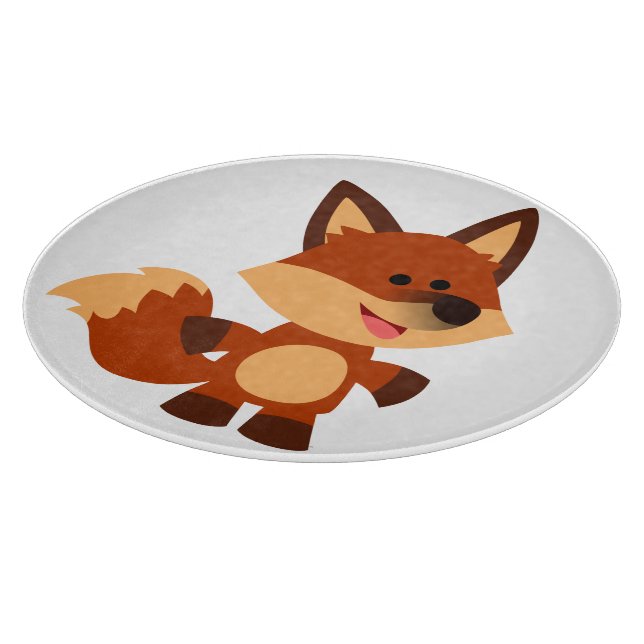 Cute Innocent Cartoon Fox Cutting Board (Corner)