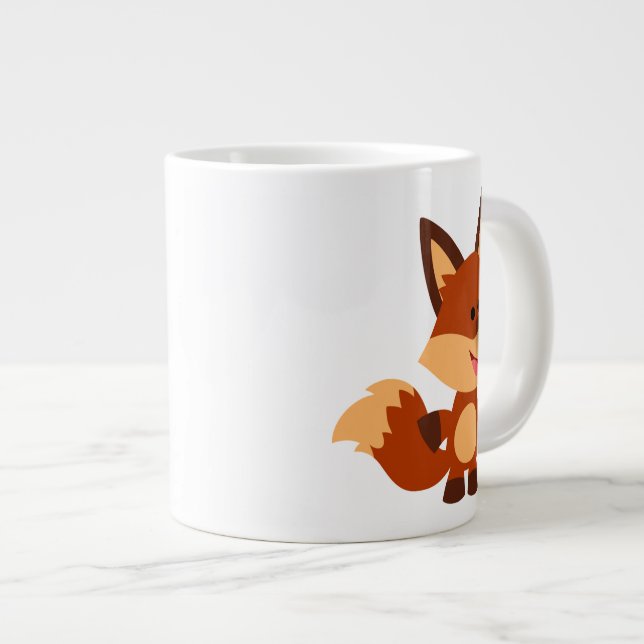 Cute Innocent Cartoon Fox Jumbo Mug (Front Right)
