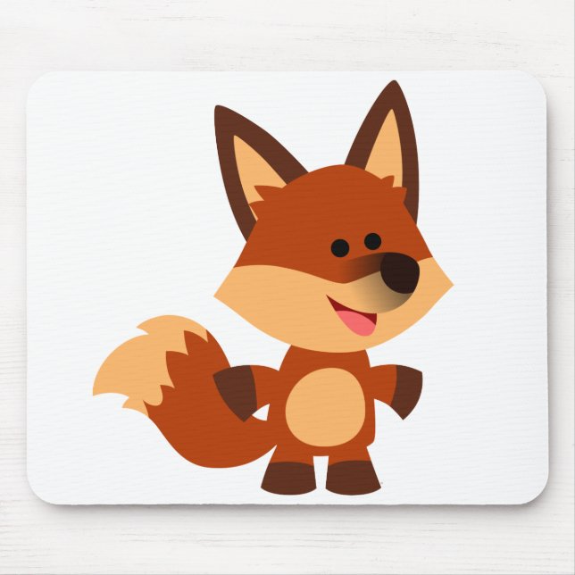 Cute Innocent Cartoon Fox Mousepad (Front)