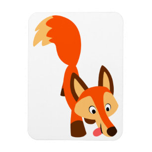 Cute Inquisitive Cartoon Fox Flexible Magnet