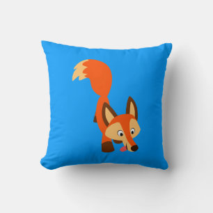Cute Inquisitive Cartoon Fox Pillow