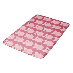Cute Inquisitive Cartoon Pigs Bath Mat