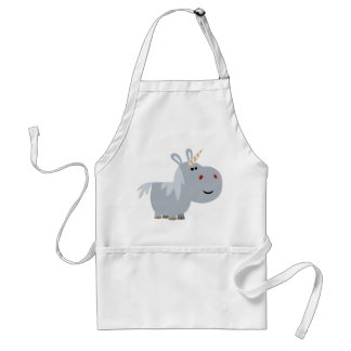 Cute Inscrutable Cartoon Unicorn Apron