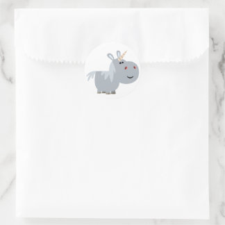 Cute Inscrutable Cartoon Unicorn Sticker