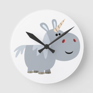 Cute Inscrutable Cartoon Unicorn Wall Clock