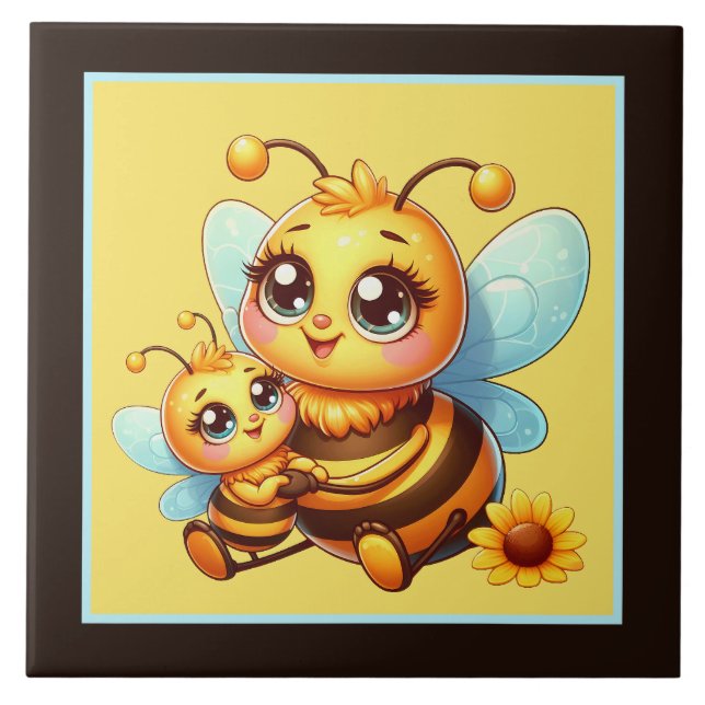 Cute insect bee lovers  tile (Front)
