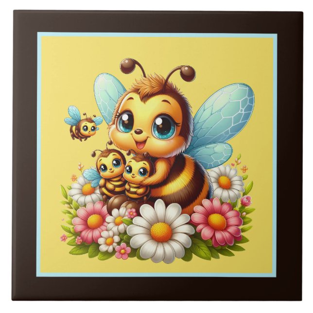 Cute insect bee lovers  tile (Front)