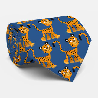 Cute Insouciant Cartoon Cheetah Tie