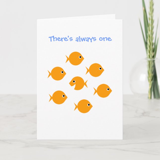 Cute Inspirational "Always One" Cartoon Greeting Card (Front)