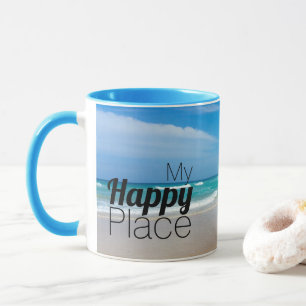 Cute Inspirational Beach Lovers My Happy Place Mug