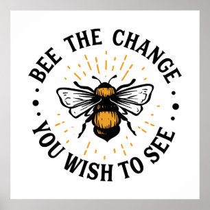 cute inspirational bee lovers word art  poster