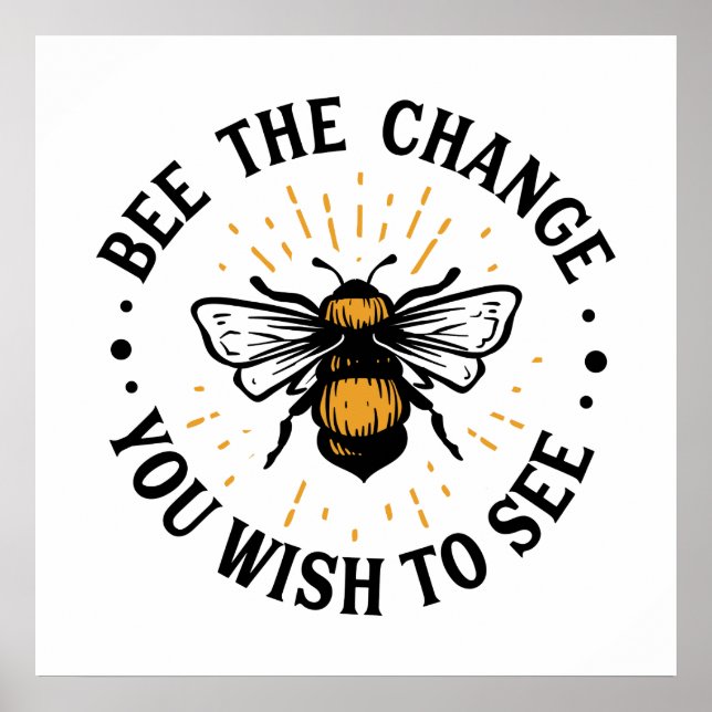 cute inspirational bee lovers word art  poster (Front)