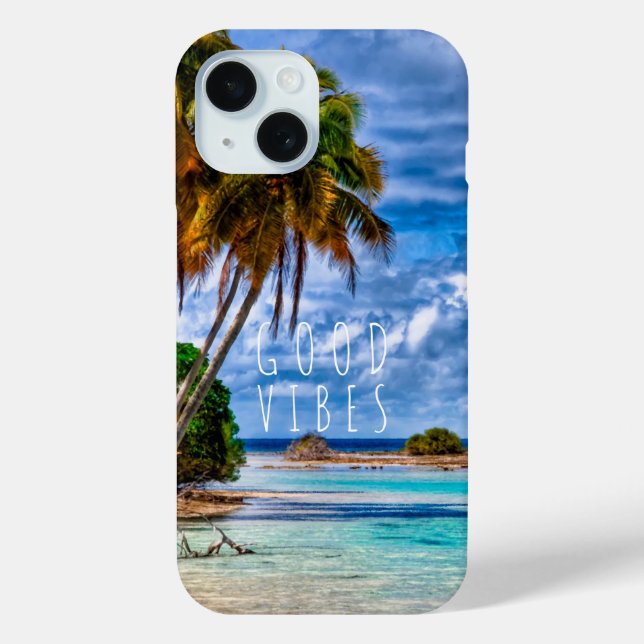 Cute Inspirational Hawaiian Beach Summer Landscape Case-Mate iPhone Case (Back)