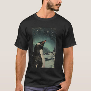 Cute Inspirational Penguin Art Vintage Graphic Ret T-Shirt