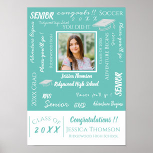 Cute Inspirational Quotes Grad Photo Graduation Poster