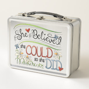 Cute Inspirational Stainless Steel Lunch Box