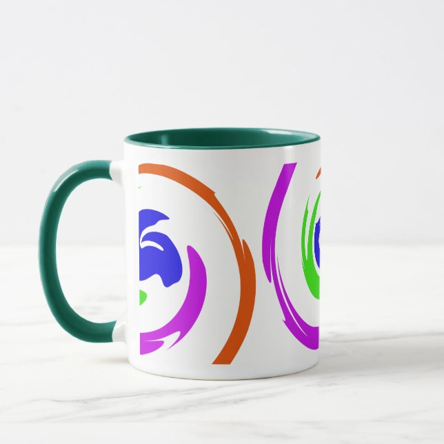 Cute Inspirational Vibrant Colourful Abstract Art Mug (Left)