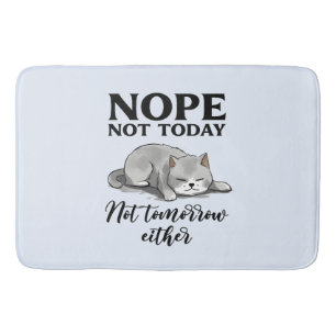 Cute Introvert Cat Bath Mat
