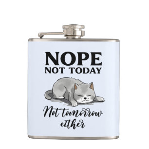 Cute Introvert Cat Hip Flask