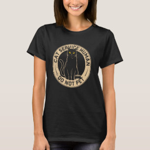 Cute Introvert Cat Service Human Do Not Pet Funny  T-Shirt