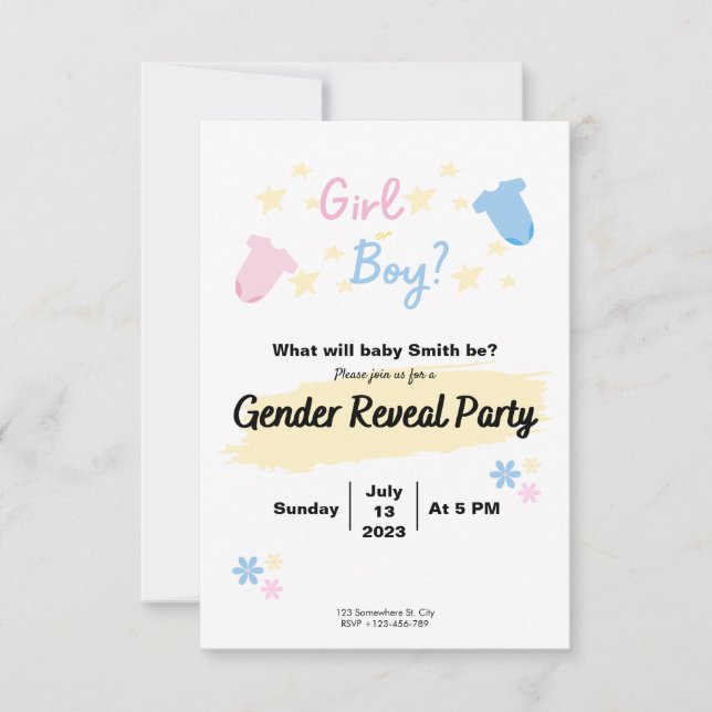 Cute Invitation Gender Reveal (Front)