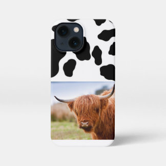 cute iphone case! cowprint/shaggy cow 13 mini case