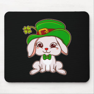 Cute Irish Bunny Dressed for St Patrick Day Irish Mouse Mat