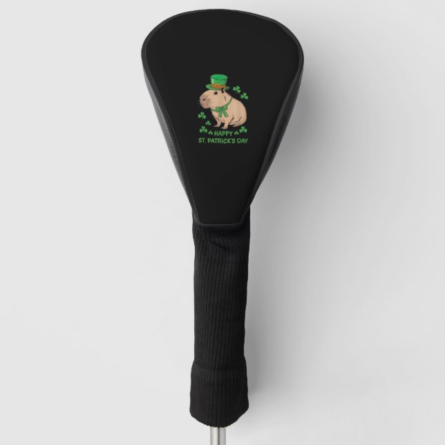 Cute Irish Capybara Leprechaun Happy St.Patrick's  Golf Head Cover (Front)