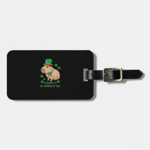 Cute Irish Capybara Leprechaun Happy St.Patrick's Luggage Tag