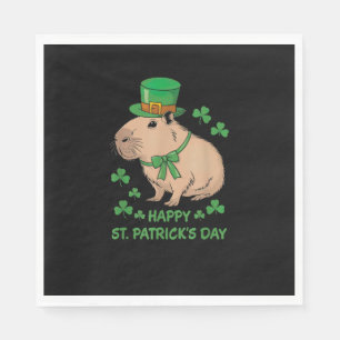Cute Irish Capybara Leprechaun Happy St.Patrick's Napkin