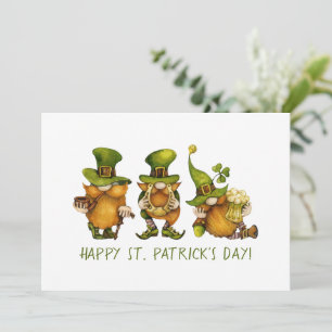 Cute Irish Gnomes Custom St Patrick's Day Holiday Card