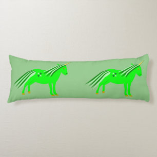 Cute Irish Green and Gold Unicorn Body Cushion