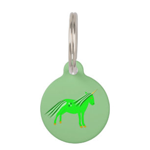 Cute Irish Green and Gold Unicorn Custom Pet Tag