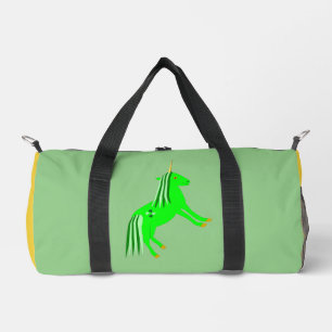Cute Irish Green and Gold Unicorn Duffle Bag