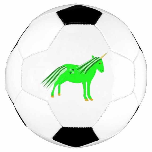 Cute Irish Green and Gold Unicorn Football (Front)