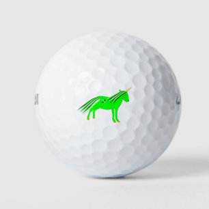 Cute Irish Green and Gold Unicorn Golf Balls