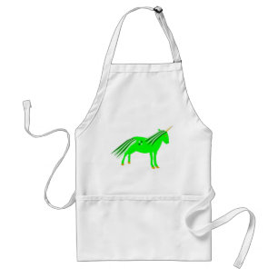 Cute Irish Green and Gold Unicorn Standard Apron