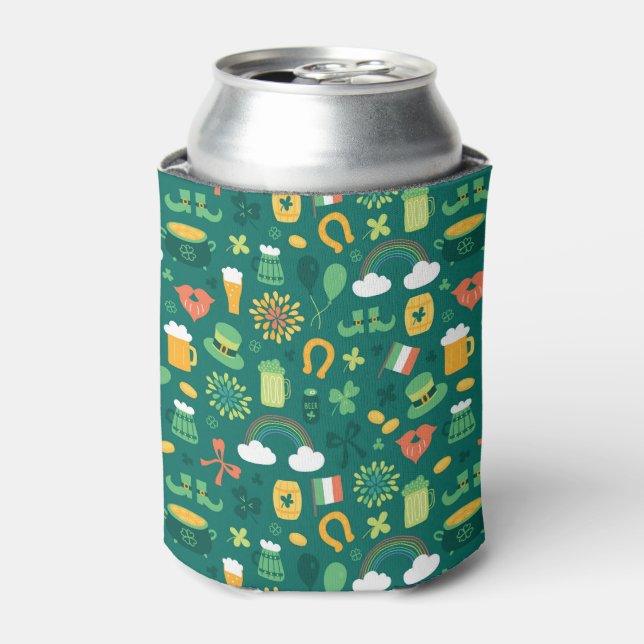 Cute Irish Icon Pattern Can Cooler (Can Front)