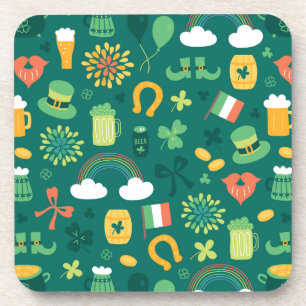 Cute Irish Icon Pattern Coaster