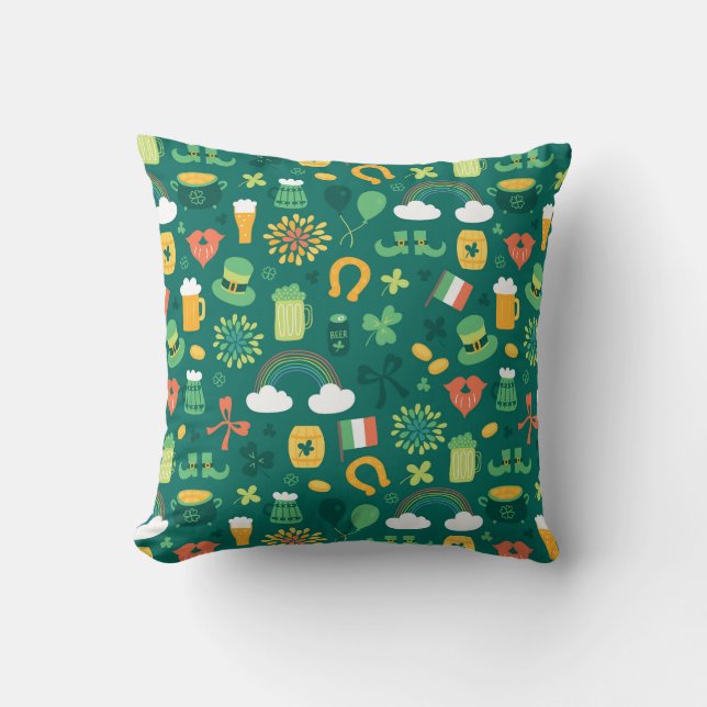 Cute Irish Icon Pattern Cushion (Front)