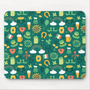 Cute Irish Icon Pattern Mouse Mat