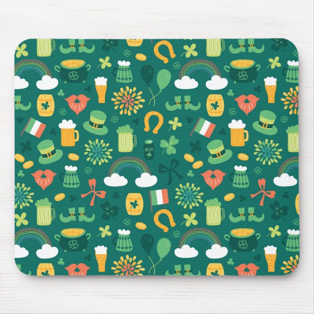 Cute Irish Icon Pattern Mouse Mat (Front)