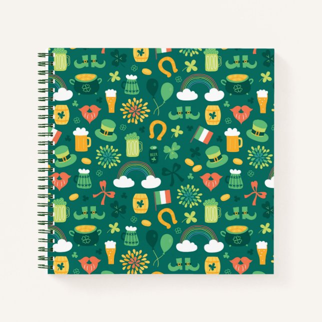 Cute Irish Icon Pattern Notebook (Front)