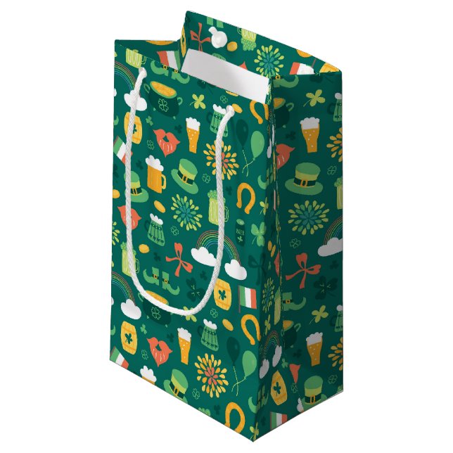 Cute Irish Icon Pattern Small Gift Bag (Front Angled)